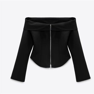 ZARA LIMITED EDITION off the shoulder Blouse Black Size XS New With Tag